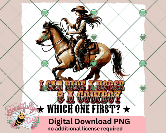 Ride a Horse & a Cowboy – Western-Themed Digital Design