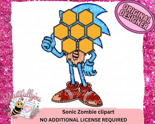 Sonic Zombie Halloween Clipart